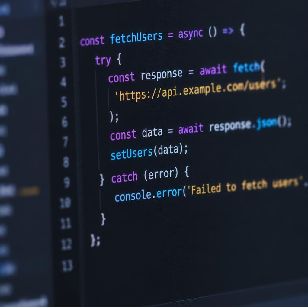 JavaScript code on a screen