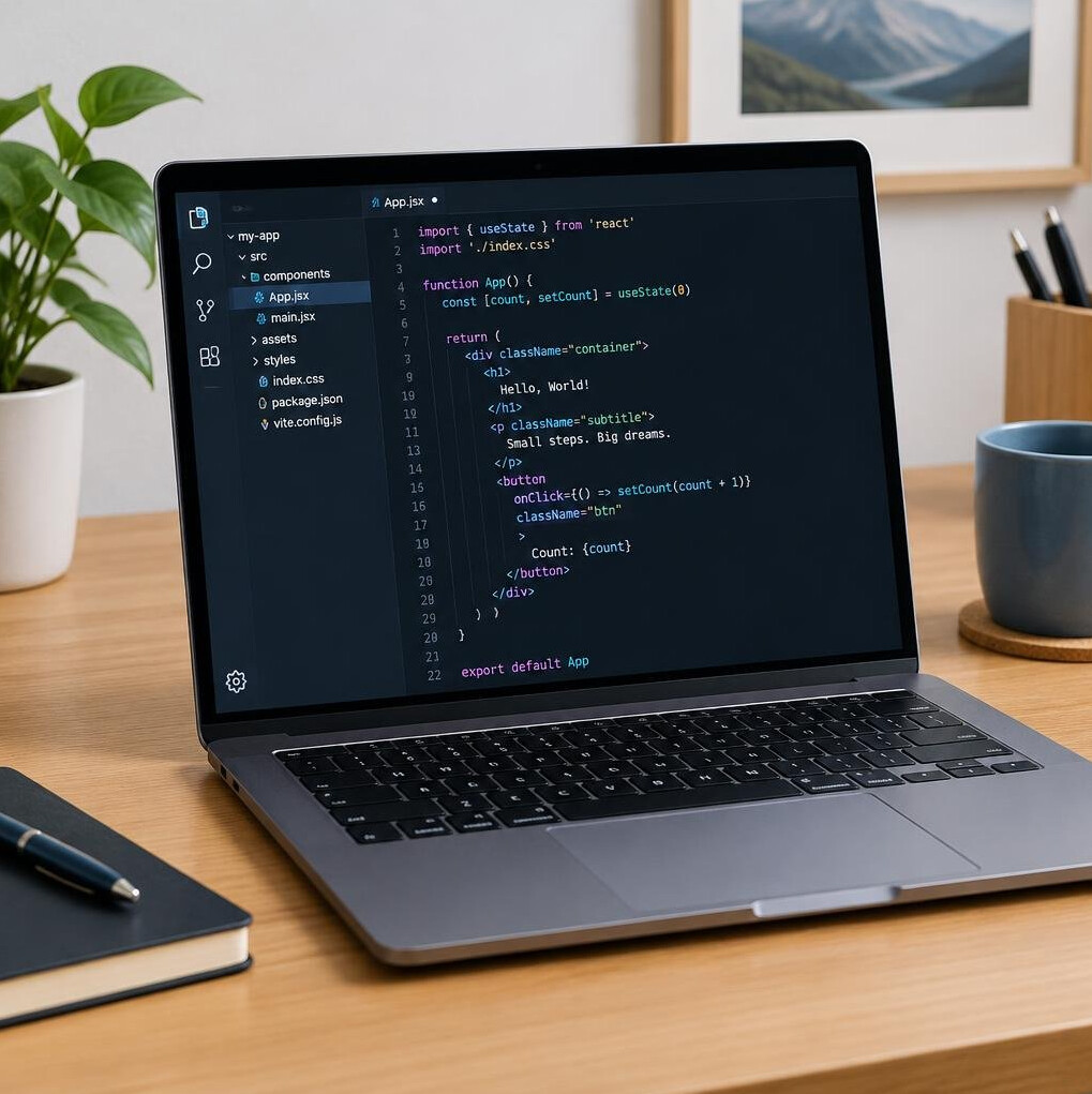 Code editor with colorful syntax highlighting