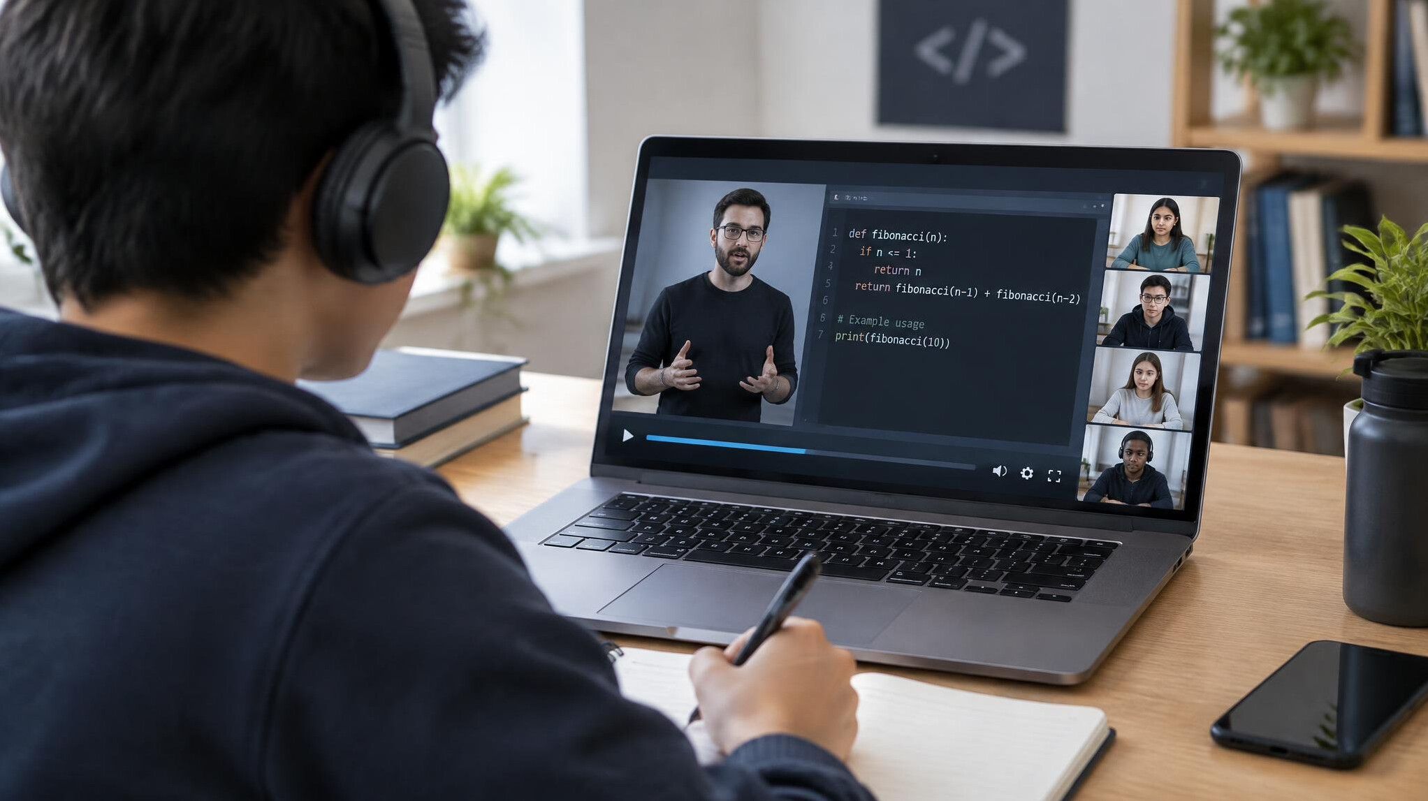 online course on laptop