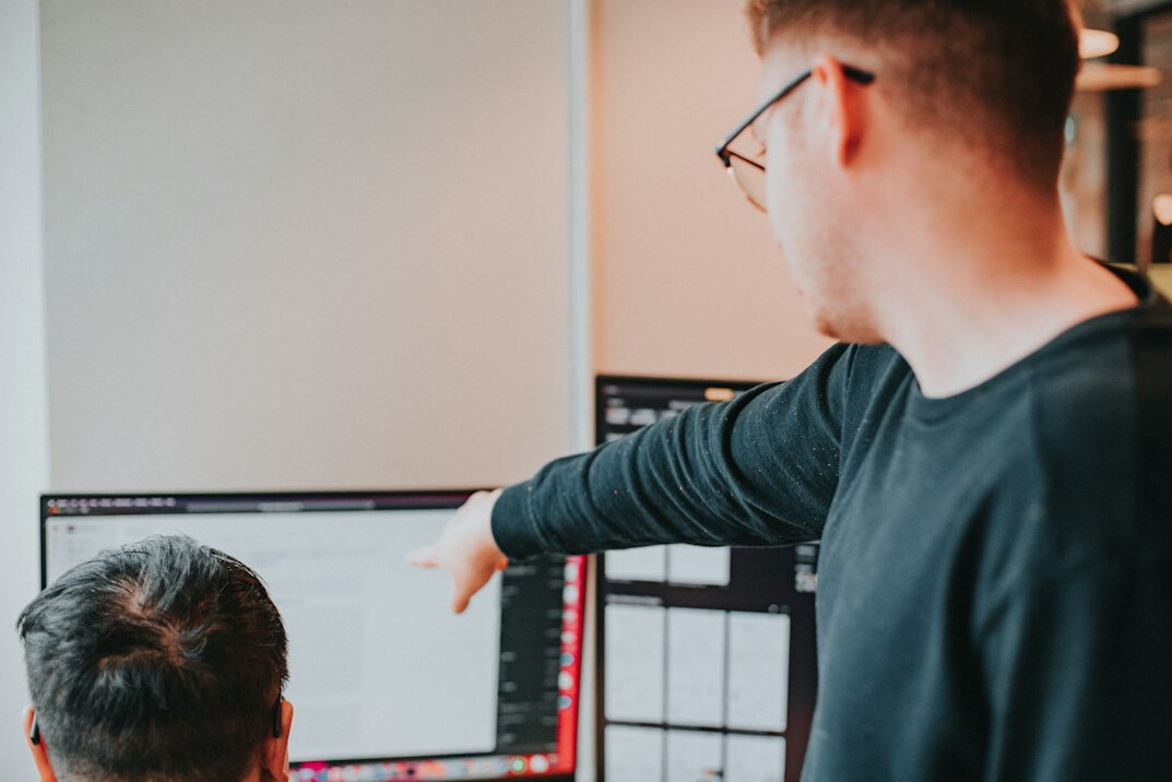mentor helping student with code